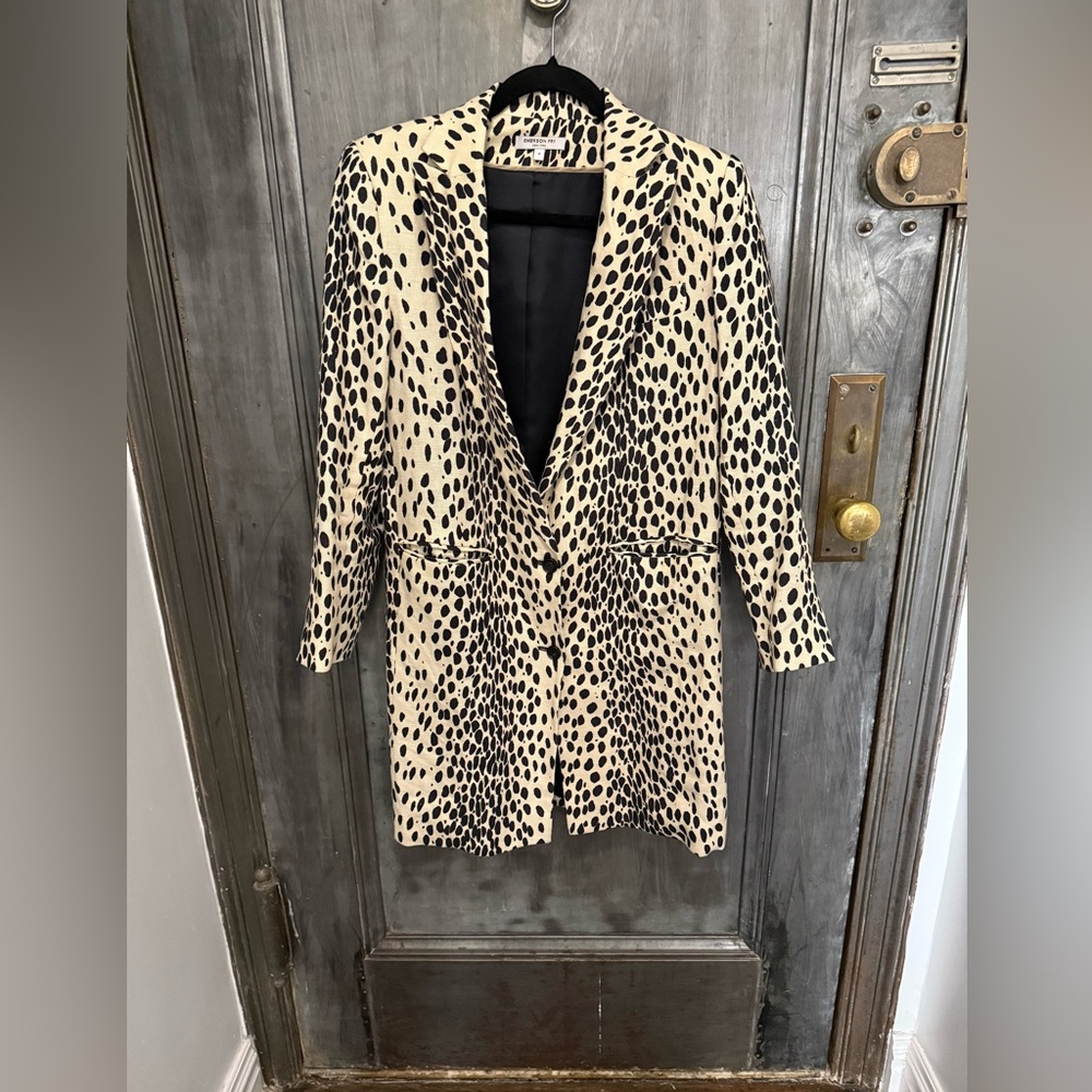 Emerson Fry Cream and Black Tailored Blazer